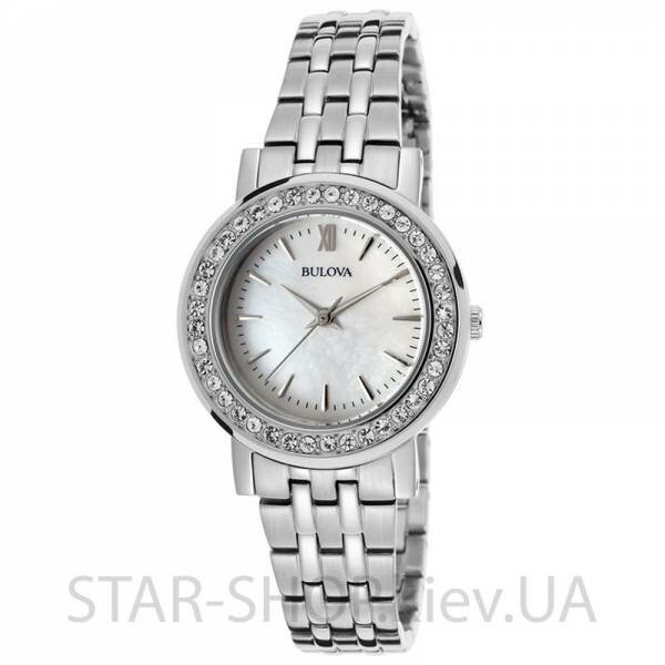 Bulova Crystal 98X111 Womens Mop Dial Quartz Watch with Stainless Steel Strap